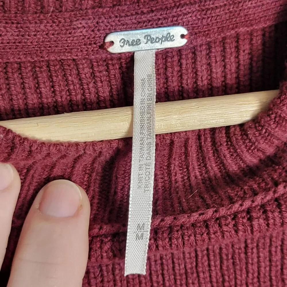 Free People Easy Street Colorblock Sweater M Oversized Slouchy Fisherman Boho